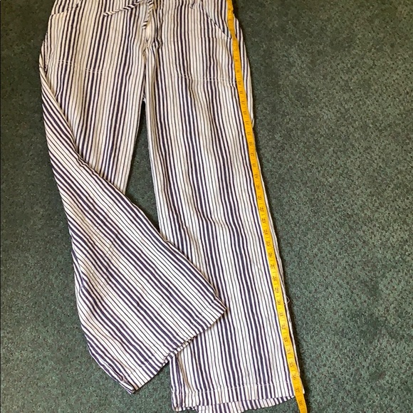 Lounge pants - linen striped wide leg comfy - Picture 2 of 8